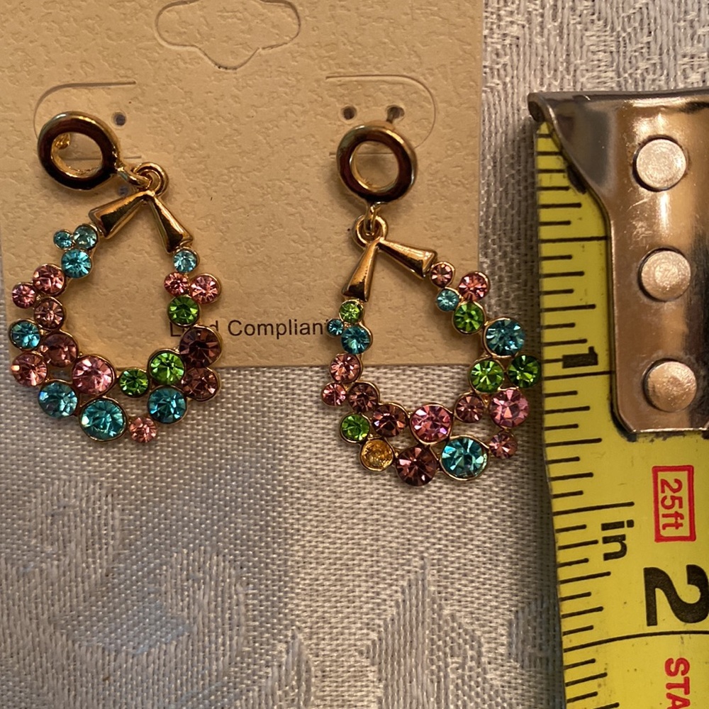 2/$12Sale Marysol Accessories multi colored earrings Multi colored rhinestone - Picture 4 of 7